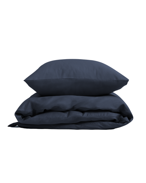Bäddset Blank Navyblå
