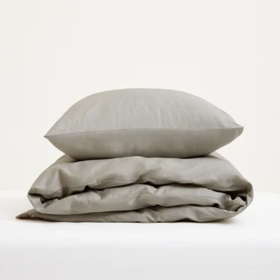 Bäddset Blank, Dark Greige,150x210cm + 1 örngott 50x60cm